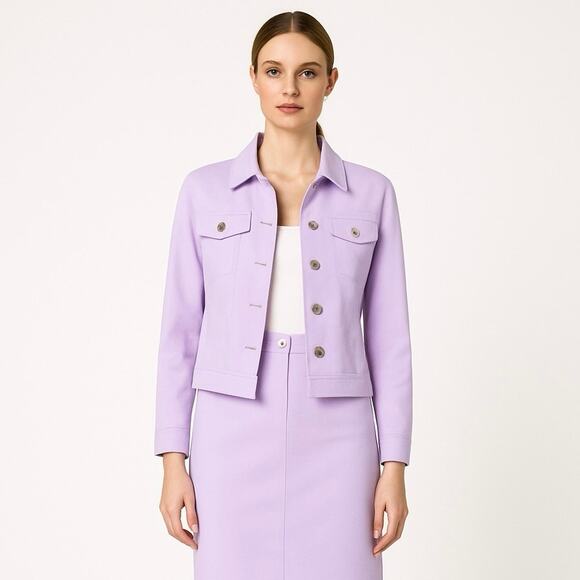 Calvin Klein Purple Lilac Long Sleeve Button Down Blazer Mini Skirt 2 Pc Set 14 - Picture 1 of 8